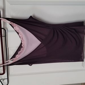 Express top brown & pink